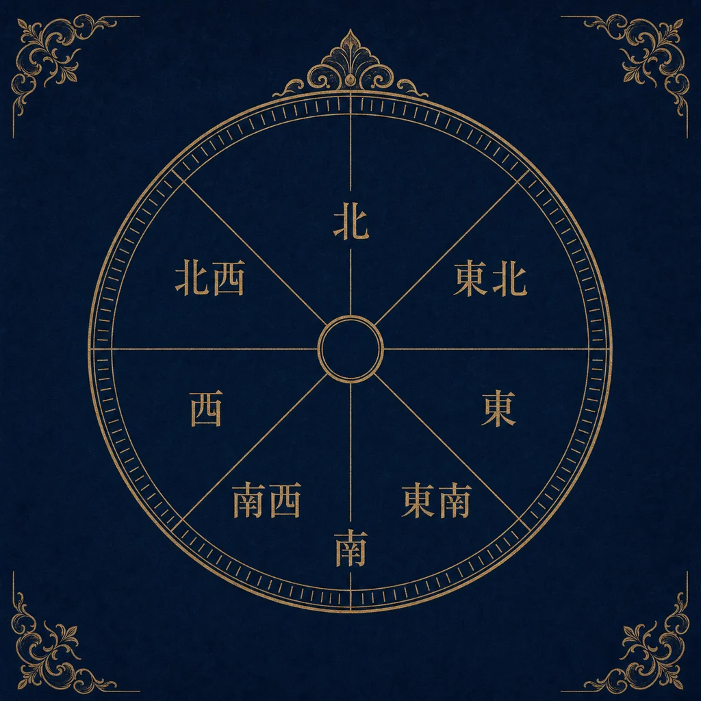 北を上にした八方位の図